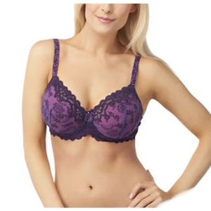 Barely Breezies Women Purple Lace Cooling Bra 36DD